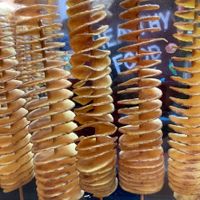 Potato spiral at Mercado de La Boqueria in Barcelona