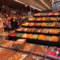 Spice vendors  at Mercado de La Boqueria in Barcelona