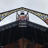 Arch over main entrance   at Mercado de La Boqueria in Barcelona