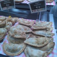 Vegan empanada at Mercado de La Boqueria in Barcelona