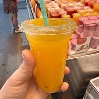 Passionfruit mango juice  at Mercado de La Boqueria in Barcelona