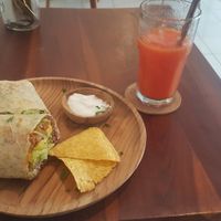 Burrito + Papaya Lime juice at Chickpea Bali  in Ungasan