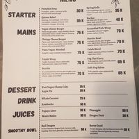 Menu at Chickpea Bali  in Ungasan