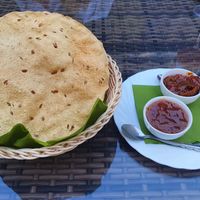 Papadam with chutneys at Himalaya Masala in Graz
