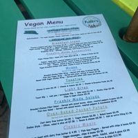 Vegan menu   at Flissys Coffee Shop in Thurstaston