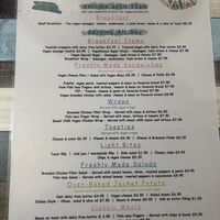 Vegan Menu   at Flissys Coffee Shop in Thurstaston