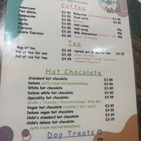 Vegan hot drinks options   at Flissys Coffee Shop in Thurstaston