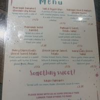 Veggie options on specials menu   at Flissys Coffee Shop in Thurstaston