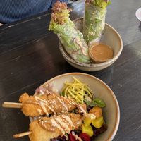 Tofu sticks and summer rolls  at To80 vegan in Cologne