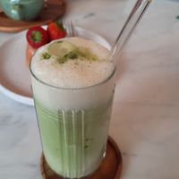 Iced matcha at Plant Dragon in Leuven