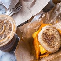   at Think Coffee - Eighth Ave in New York City