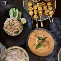Satay tofu skewers back  at Charm Thai in Dubai