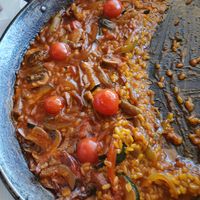 Vegetarian rice (Vegan Paella) at La Cabaña del Canario in Torrox