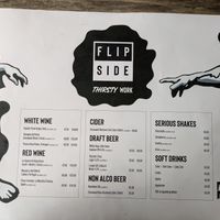 drinks menu at Flipside in Sligo