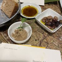 Mushroom pate, olives, breads   at Jardineiro - Vegan Kitchen in Porto