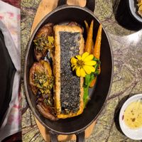 Tofish with smashed potatoes and vegetables at Jardineiro - Vegan Kitchen in Porto