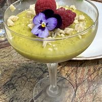 Pistachio "fudge” mousse   at Jardineiro - Vegan Kitchen in Porto