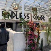 Cute outdoor seating   at Endless Color in Topanga