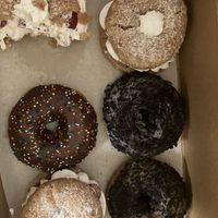 Box of 6 vegan donuts   at SloDoCo in Atascadero