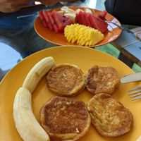 Vegan pancakes at Metang Restaurant in Khao Sok