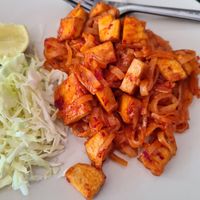 Tofu pad thai at Metang Restaurant in Khao Sok