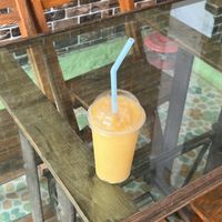 mango banana smoothiee  at Metang Restaurant in Khao Sok