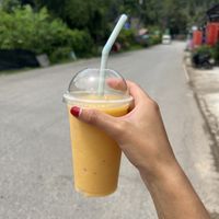 mango banana smoothie  at Metang Restaurant in Khao Sok