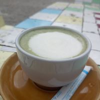 Hot Matcha latte soymolk at Bamboo House - Maybe closed in Khlong Sok