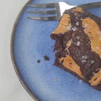 Pindakaas brownie at Hazel in Dordrecht