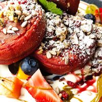 Loaded Pancakes at Alua Catering Cafe in Dresden