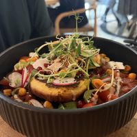 „Shakshuka“ with chickpea pancakes   at Alua Catering Cafe in Dresden