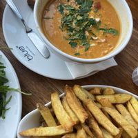 Lentil and carrot soup  at Blue  in Amsterdam