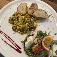 Scrambled tofu with dates and dried tomatoes   at IVY Bistro & Café in Hamburg