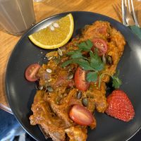 bread with ratatouille  at Café Camus in Bonn