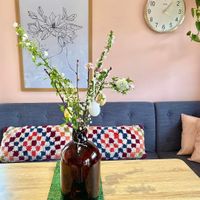 Indoor seating at Blooms Cafe in Emsworth