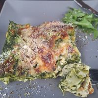 Spinach lasagne at ¡Slurp! Italian Street food in Portomarin