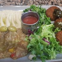 Vegan vine leaves mezze at Nomad Cafe and Deli in Harrogate