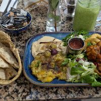 Vegan Royal Mezze and Green Reviver Smoothie at Nomad Cafe and Deli in Harrogate