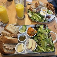 Nordish breakfast front and Köök breakfast in the back  at Katers Köök in Hamburg