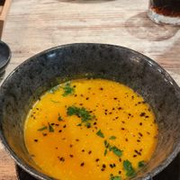Pumpkin soup (without cream). Delicious.  at Blacksalt in Carvoeiro