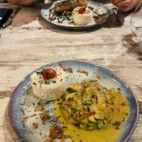 Tofu curry with a lot of vegetables and a decent amount of tofu.  at Blacksalt in Carvoeiro