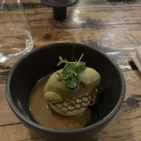 Dessert. Pear sorbet and white chocolate ice cream with caramel sauce. The best best dish out of all😋👌  at Høst in Copenhagen