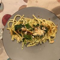 Troccoli broccoletti pomodori secchi e mandorle  at Indigeno Roma in Rome