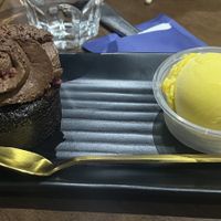 Vegan Chocolate Cake with Mango Sorbet  at Sandi's on Magnetic Island in Magnetic Island
