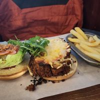 Vegan cheese & bacon burger at The Old Bath Arms in Frome