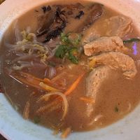 Ramen with heura chik’n. Ordered chili oil on the side 👌🏼   at Ramen Shifu - Atocha in Madrid