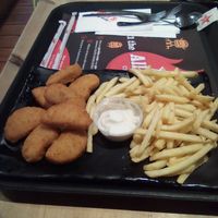 Vegan nuggets and fries at Goody's Burger House in Nafplion