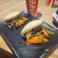 Vegan bao buns at Goody's Burger House in Nafplion