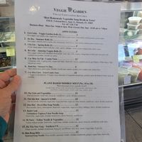 Front menu at Veggie Garden in Orlando