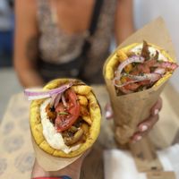 Greek gyros - 3.5€ each  at Mama Tierra - Acropolis in Athens